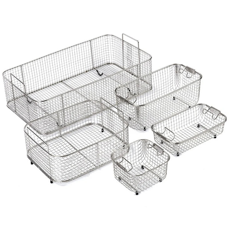 0.8L~30L Ultrasonic Cleaner Baskets 304 Stainless Steel Basket Mesh Ultrasound Cleaning Machine Wasing Equipment