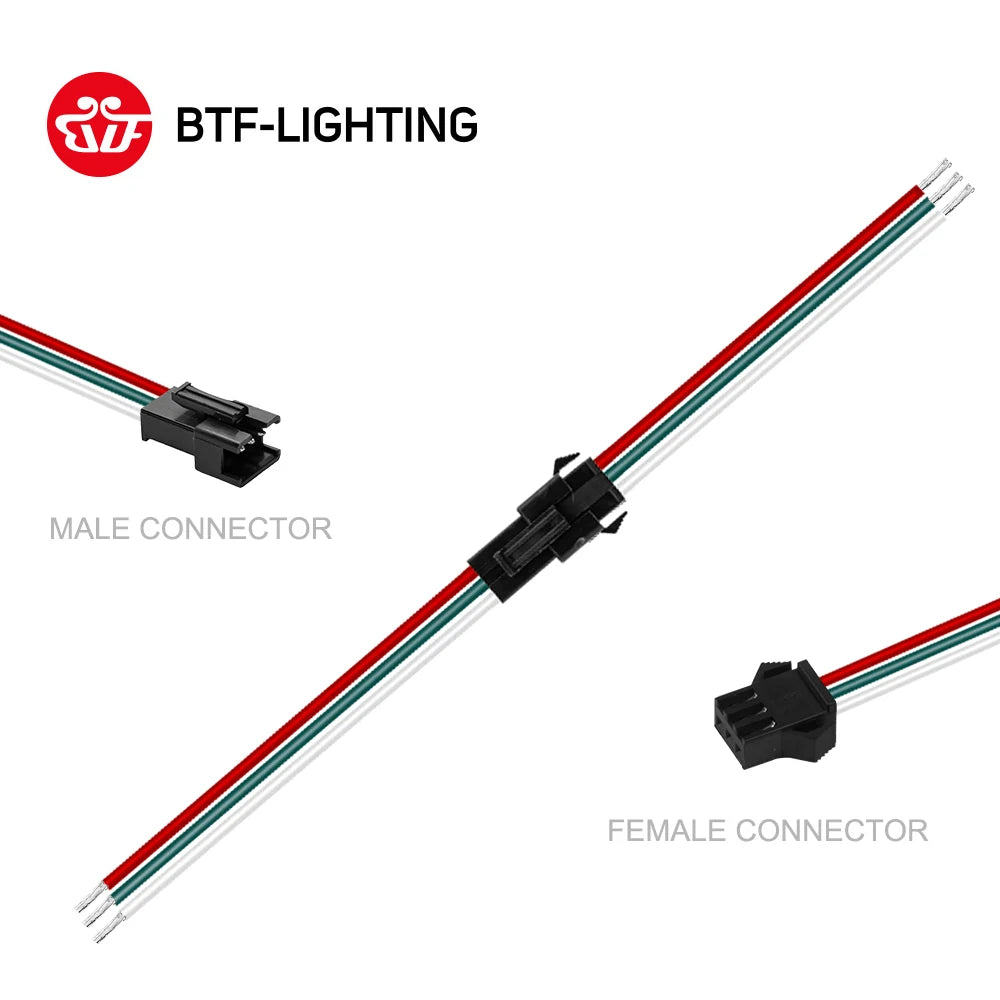 5 Pair 10 Pair 2pin 3pin 4pin 5pin JST Connector SM Male and Female for WS2812B SK6812 WS2815 2835 5050 RGB RGBW LED Light Strip
