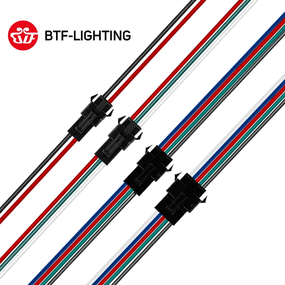 5 Pair 10 Pair 2pin 3pin 4pin 5pin JST Connector SM Male and Female for WS2812B SK6812 WS2815 2835 5050 RGB RGBW LED Light Strip