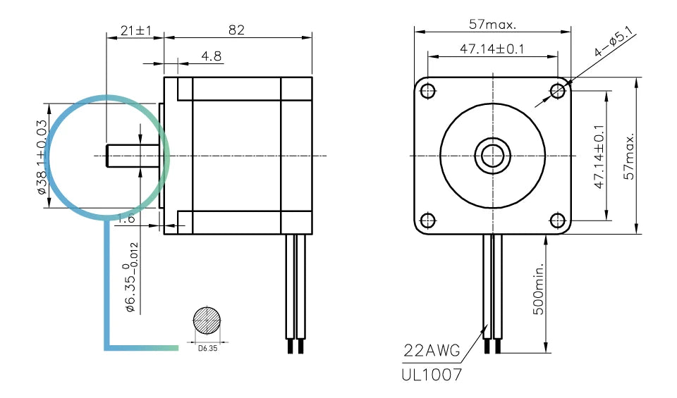 NEMA 23 CNC Stepper motor 57x82mm 3A 2.2N.m D=8mm 6.35mm 315Oz-in Nema23 CNC Router Engraving milling  machine 3D printer