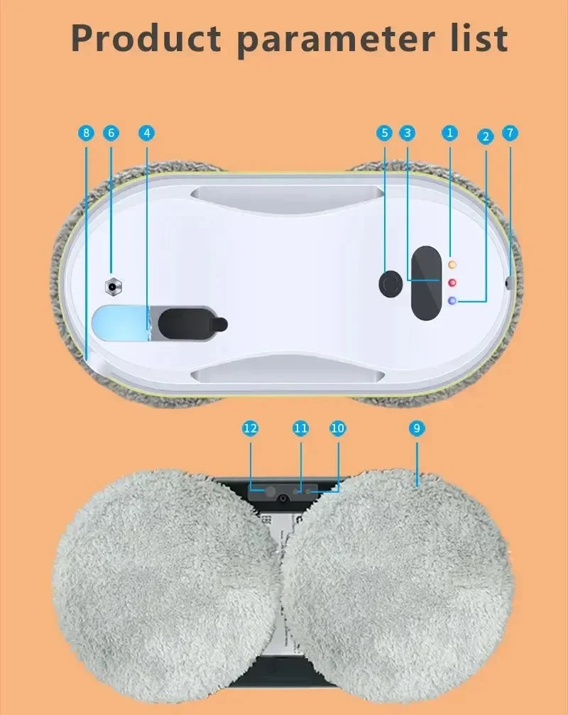 DIVEDEER HCR-09 Automatic Spray Home Ultra-thin Remote Control Window Cleaning Robot Low Noise Window Cleaning Machine