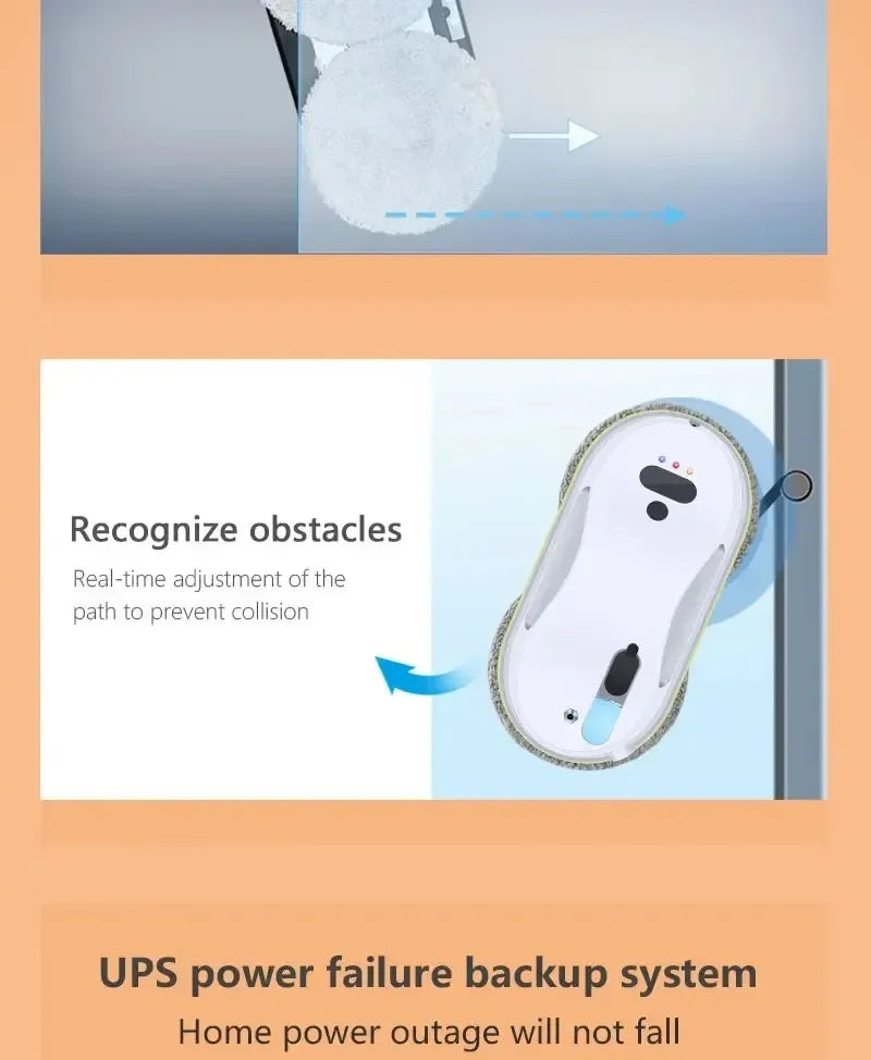 DIVEDEER HCR-09 Automatic Spray Home Ultra-thin Remote Control Window Cleaning Robot Low Noise Window Cleaning Machine
