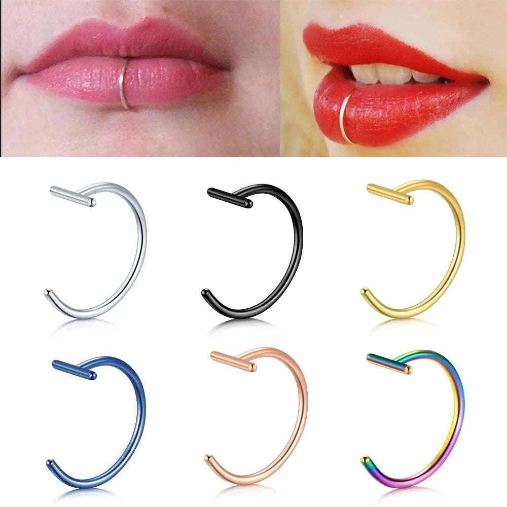 Piercing Finto Labbra e Naso - Clip Senza Foro Elegante