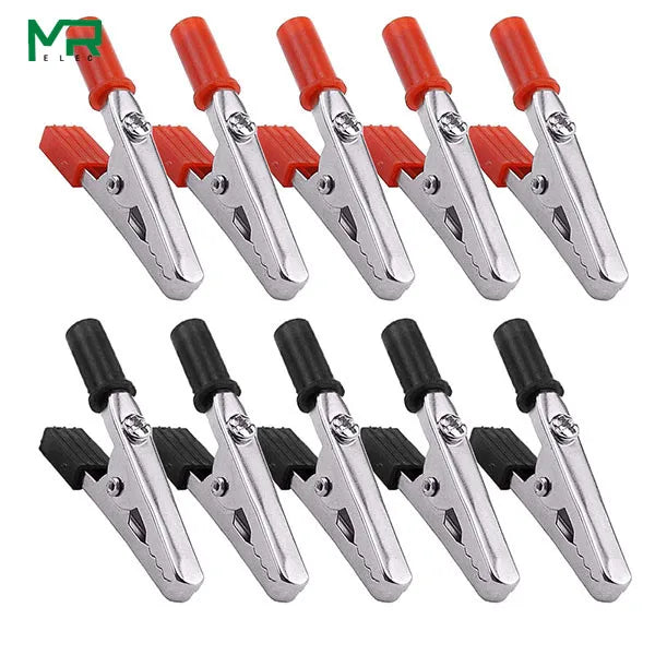 Insulated Crocodile clip Plastic Handle Cable Lead Test Charging Clamp Metal Crocodile Clamp Length 50mm