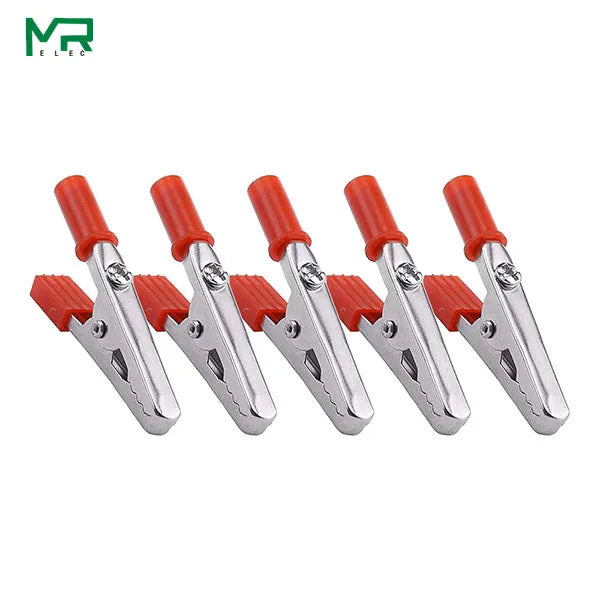 Insulated Crocodile clip Plastic Handle Cable Lead Test Charging Clamp Metal Crocodile Clamp Length 50mm