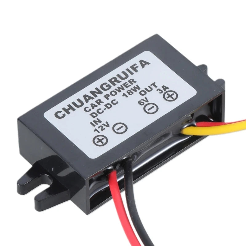 DC/DC Converter 12V Step Down To 6V 18W Max 3A Power Supply Waterproof   M13 dropship