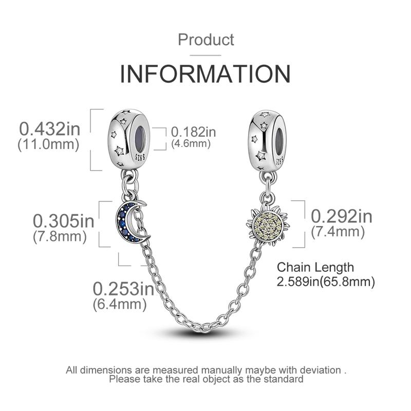 Ciondoli Stella e Luna in Argento S925 - Charm Bracciale Luxury