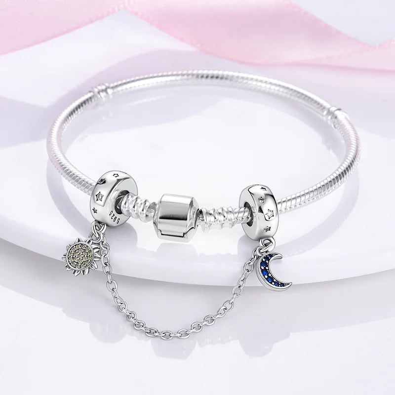 Ciondoli Stella e Luna in Argento S925 - Charm Bracciale Luxury