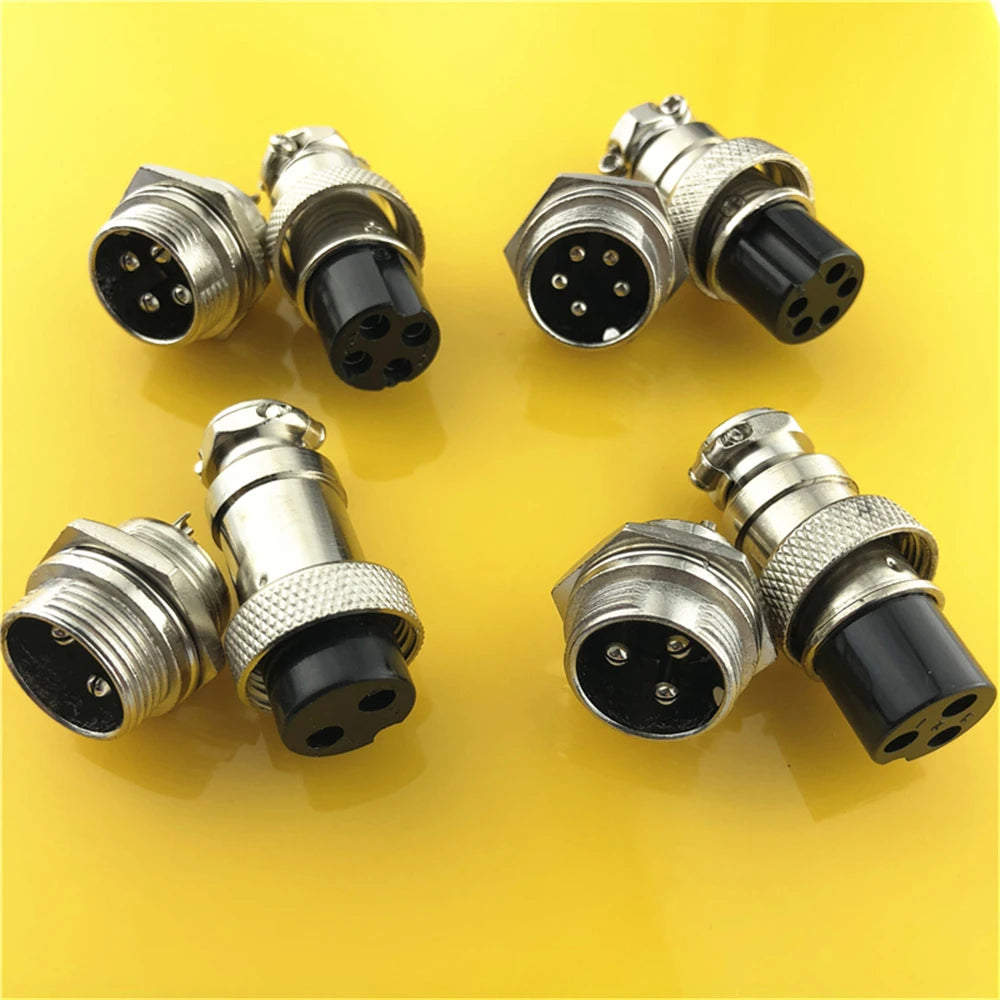 1set GX20 2/3/4/5/6/7/8 Pin Male + Female 20mm  L94-100Y Circular Wire Panel Aviation Connector Socket Plug with Cap Lid