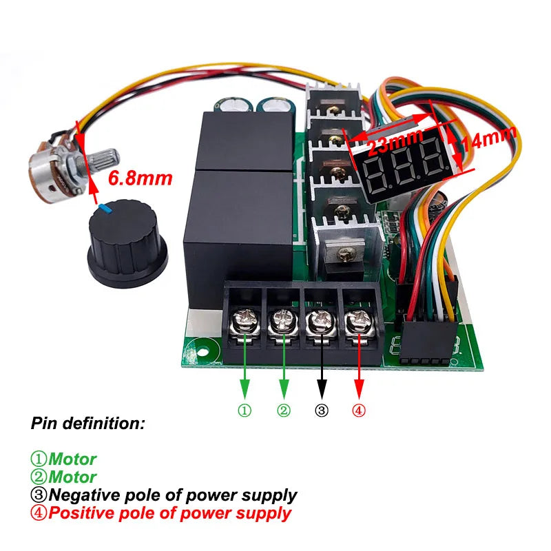 PWM speed controller  DC motor Digital display 0~100% adjustable drive module Input MAX60A 12V 24V