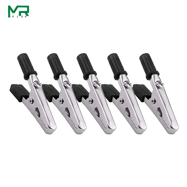 Insulated Crocodile clip Plastic Handle Cable Lead Test Charging Clamp Metal Crocodile Clamp Length 50mm